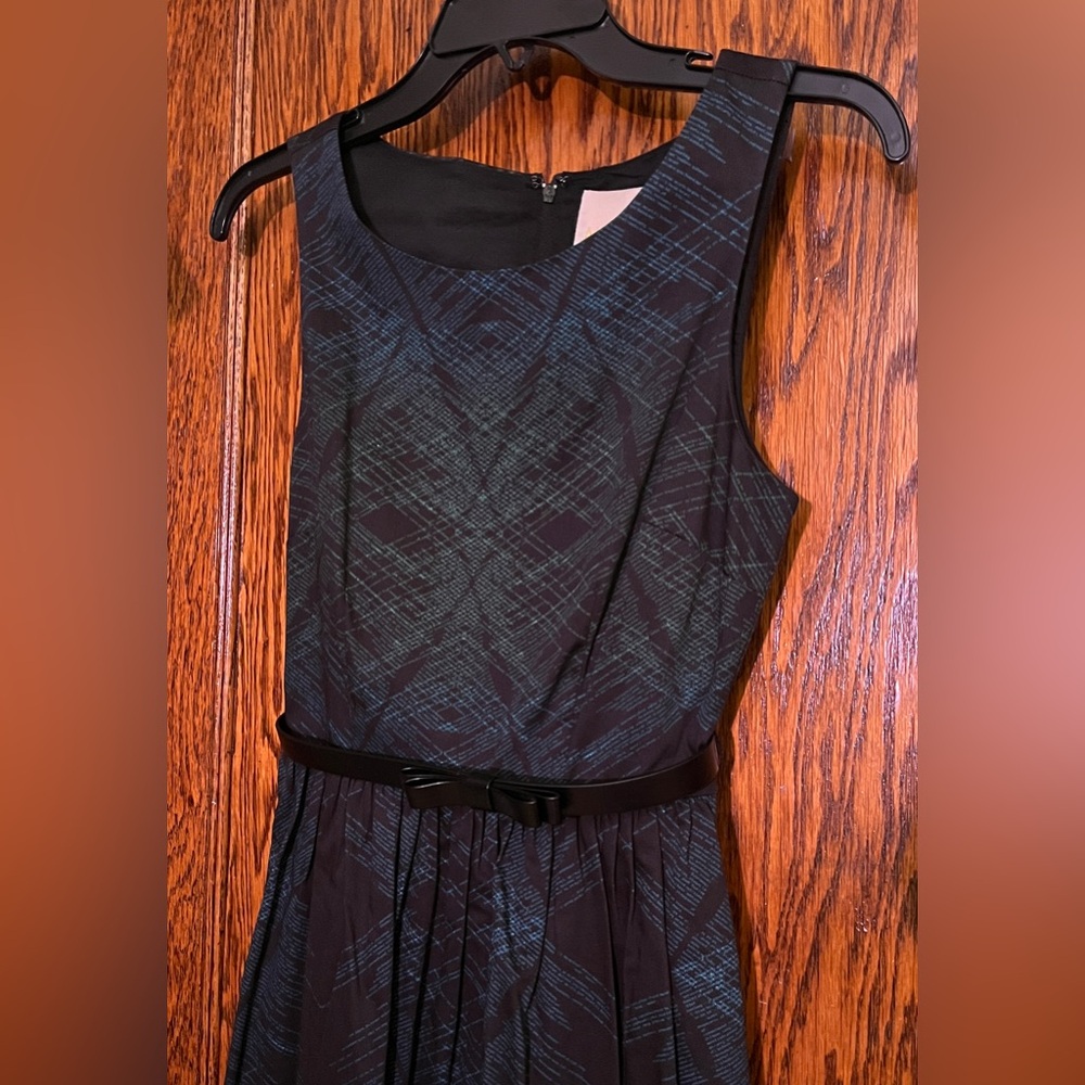 ModCloth A-line sleeveless dress with “text” pattern